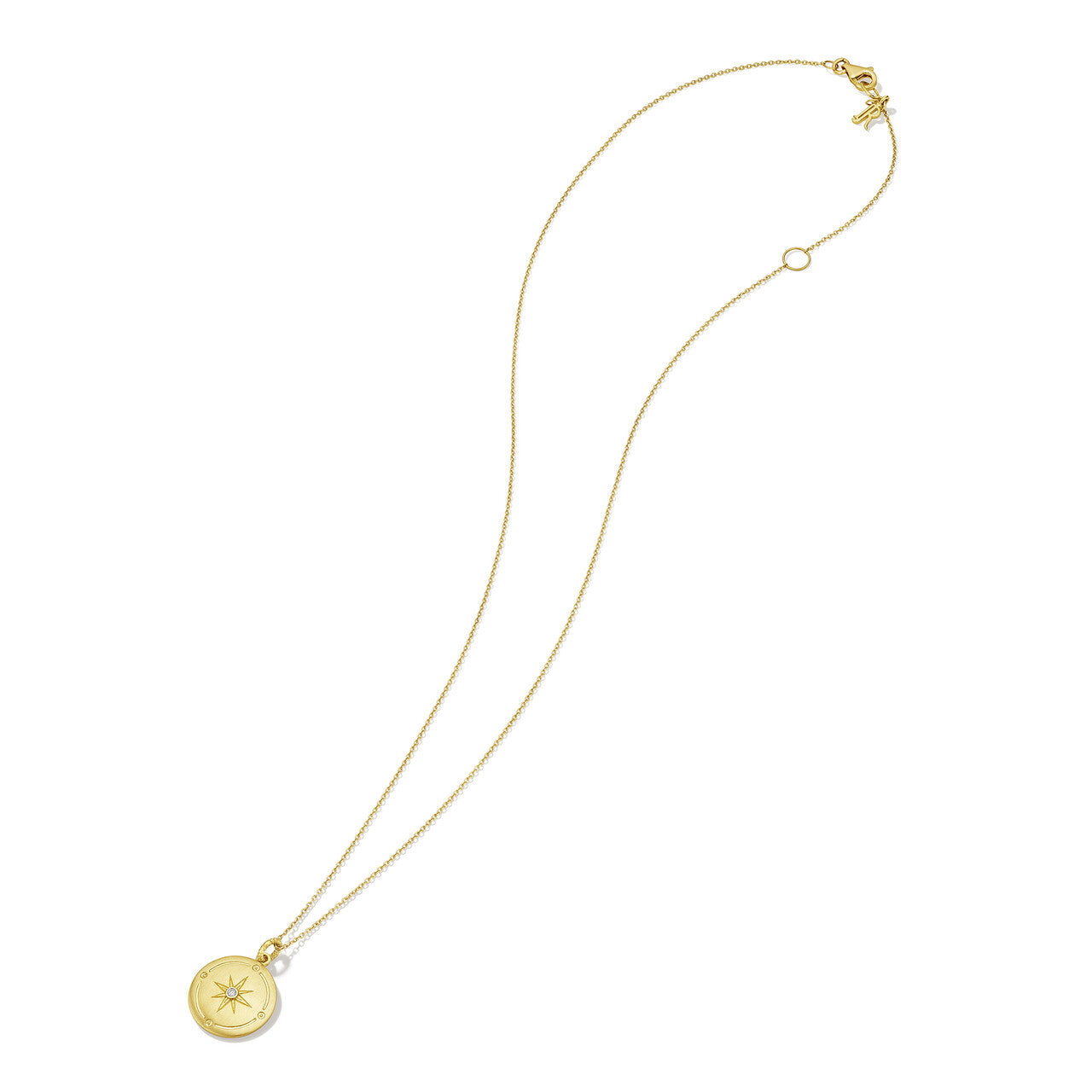 Little Luxuries North Star Medallion Necklace with Diamonds in 14K